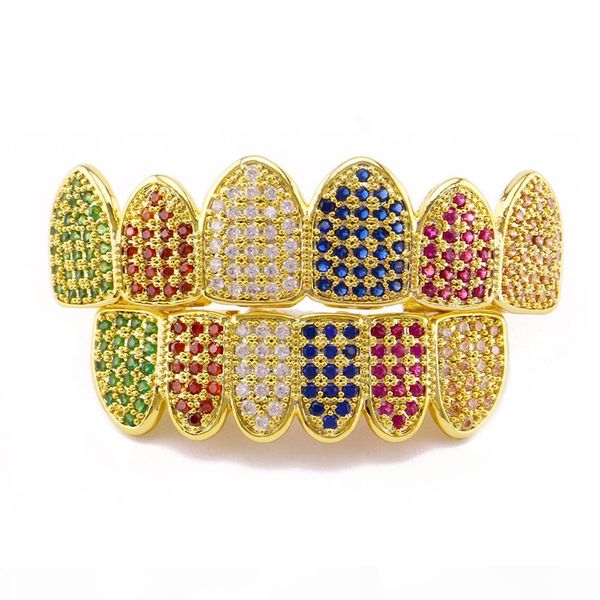 

hiphop grillzs цветные rhinestone зуб grillz наборы cap top bottom гриль для хэллоуина ювелирных подарков bling пользовательских зубов 2018, Black