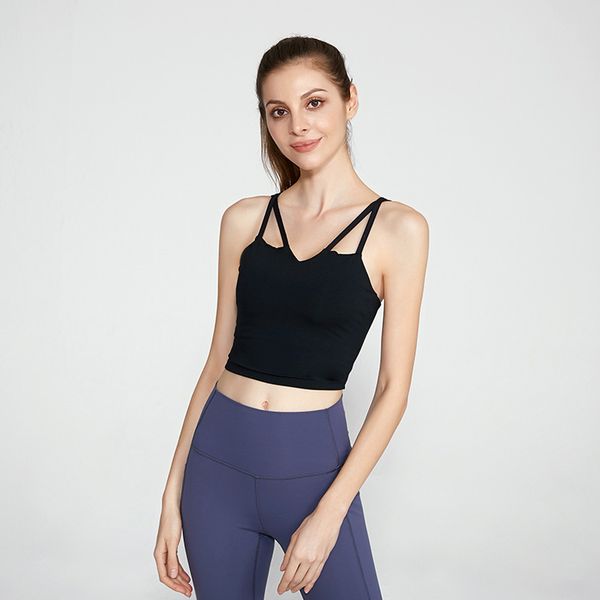 

l-50 fast dry running bra womens yoga vest girls ladies casual yoga outfits sportswear exercise fitness wear high quality, White;red