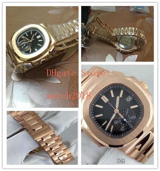 

роскошные наручные часы горячие продаж best quality 40,5 nautilus 5980 1р-001 18k розовое золото автоматическая мужские часы движение мода, Slivery;brown