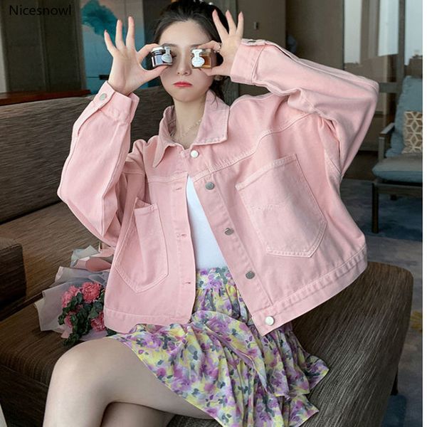 

spring new denim jacket 2020 short section loose tide harajuku style jacket fashion wild coat female clothing, Black;brown