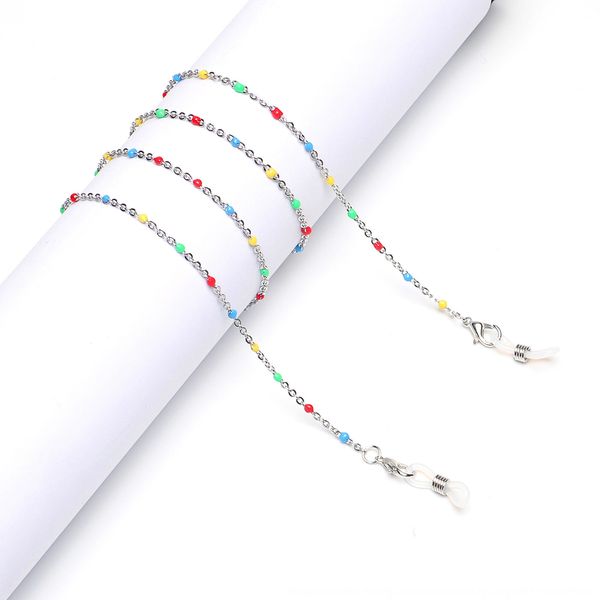 

steel stainless steel dripping oil handmade sun sunglasses chain color-proof anti-skid glasses chain, Blue