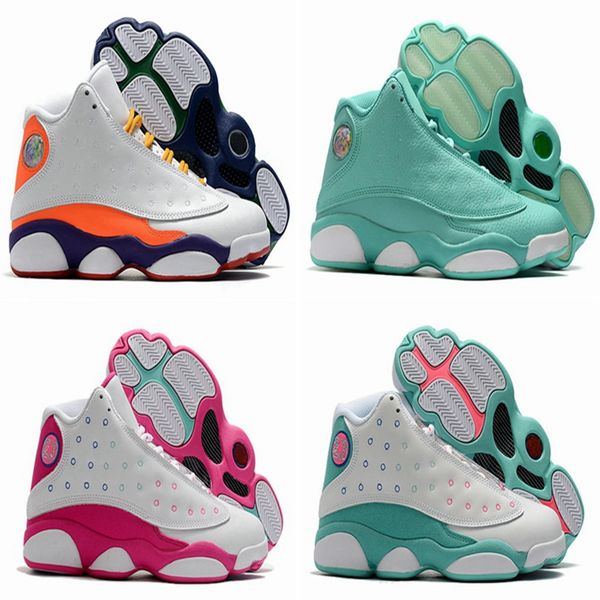 

womens jumpman 13 gs peach playground aurora green pink he got game 13s basketball shoes woman sports sneakers trainers 23 des chaussures