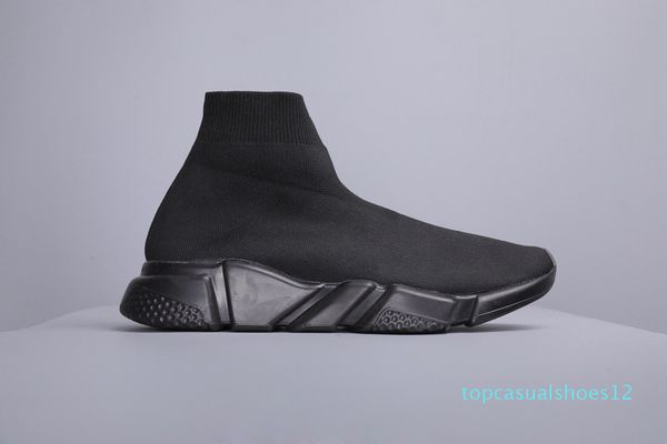 

2019s new arrivals fashion paris triple-s designer sneakers high cut casual dad shoes comfortable knit socks shoes size t12, Black