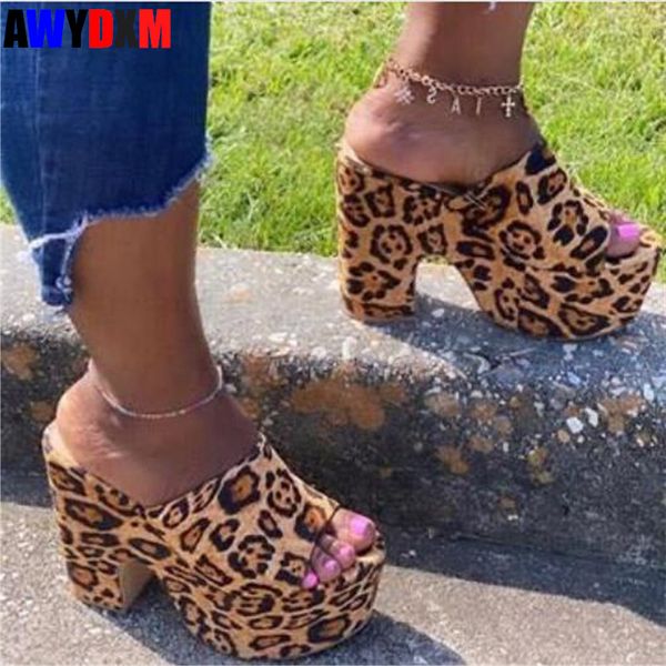 

platform slippers women summer shoes woman open toe pumps thick heel sandal ladies party high heels female slides 2020 new, Black
