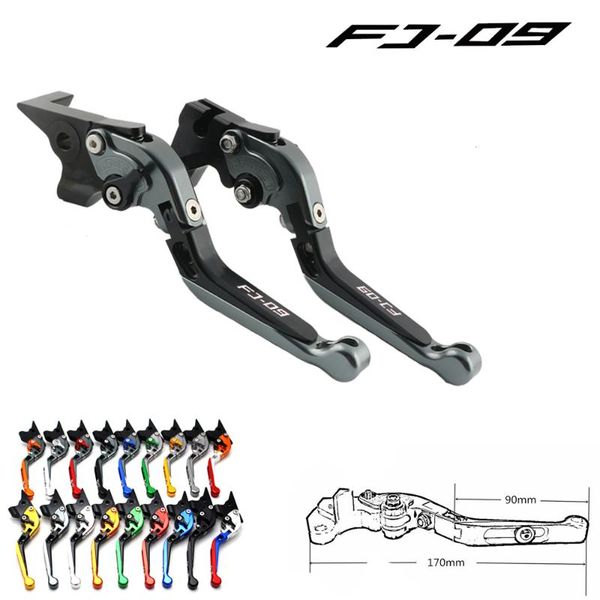 

for fj-09 fj09 tracer 2014-2020 laser logo(fj-09) titanium cnc folding extendable motorcycle brake clutch levers