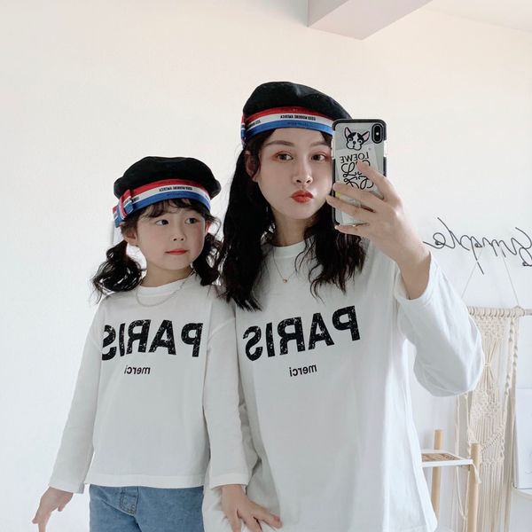 

czfay fashionable niche letter bow rainbow striped parent-child male and female children's beret children's wear beret cloth hat b, Blue;gray