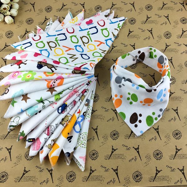 

cotton baby towel triangle scarf baby double double buckle adjustable absorbent saliva towel bib bib scarf