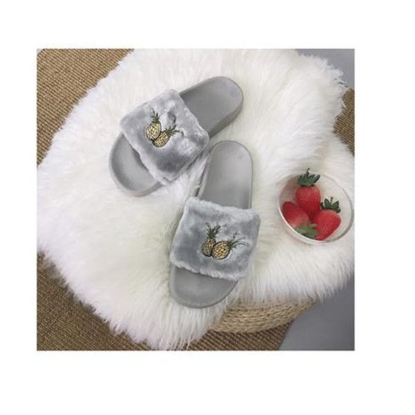 

women slippers 2020 autumn winter fluzzy slippers girls slippers indoor home ladies plush casual shoes, Black