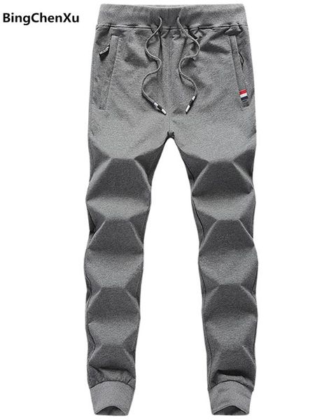 

новые sweatpants мужчин streetwear мужской хлопка тренировочные брюки брюки повседневный jogger брюки качества бренд-одежда вскользь тяжелое, Black