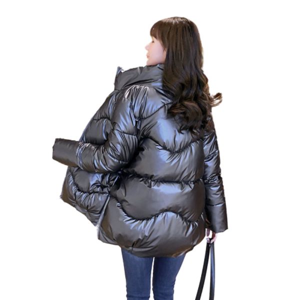 

2020 new dames jassen winter jacket women female short korean loose smooth solid parka ukraine manteau femme hiver bread coat, Black