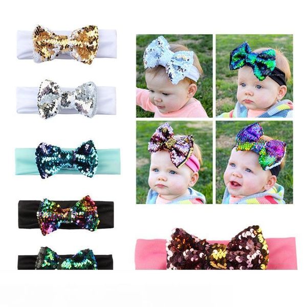 

baby mermaid sequins bow headbands mulitcolor elastic force hair bands child popular novelty items hairs accessories home dÃ©cor 3 01ml e1