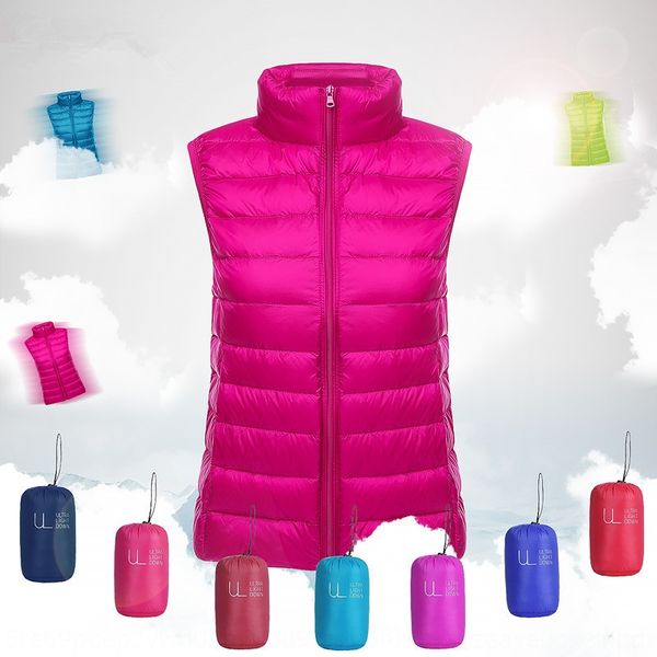 

new women's stand collar casual all-match light short waistcoat vest liner fashionable jacket down jacketvest down jacket, Black
