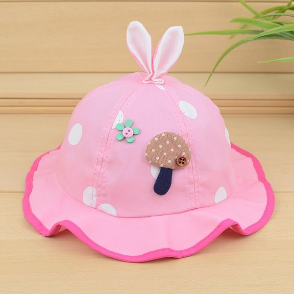 

autumn new children's rabbit rabbit ear cotton cloth ear basin cute baby cotton cloth hat children's sun hat, Blue;gray