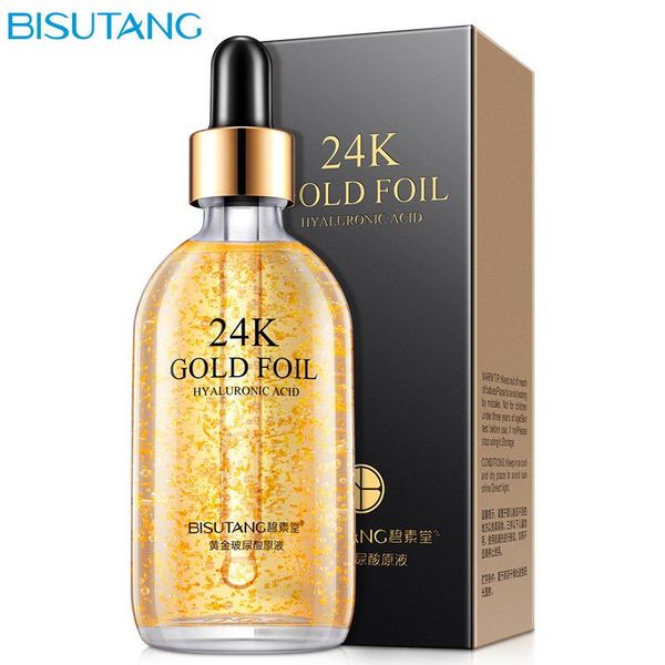 

24k gold hyaluronic solution skin care essence make skin smooth tender and elastic deep water supplement repair dry skin nourish