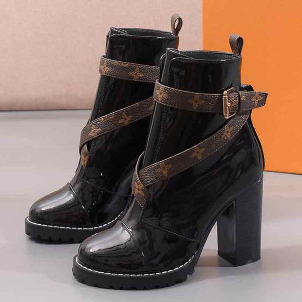

heel high heels shoes women shoes booties leather coarse heel boots knee high buckle martin boot fashion female boots large size 35-42 type4