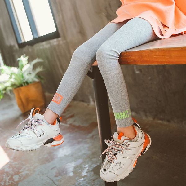 

qdnqn girlsleggings thin outer wear 2020 new stretch spring and pants coat tight pantsautumn wear medium and large children's tight pan, Blue