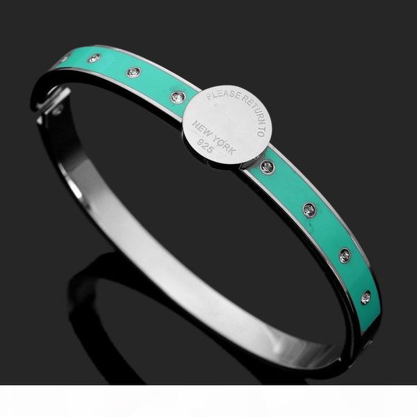 

d new stainless steel bracelet 18k rose t letter bracelet come with dust bag and box for stylish couple gift, Black