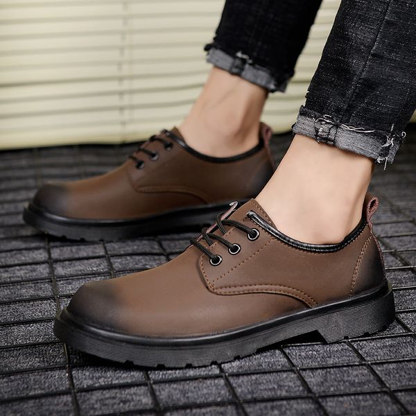 

new mens casual shoes low antiskid fashion shoes men brand lace-up solid business dress oxford spring autumn plus size 47 48, Black