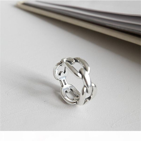 

new ring 925 sterling silver vintage chain open rings for women 925