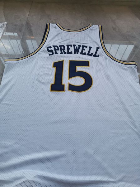 

custom men youth women rare 1994-95 latrell sprewell #15 college basketball jersey size s-6xl or custom any name or number jersey, Black
