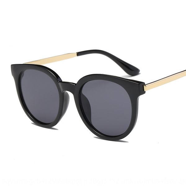 

2019 new sun star sunglasses female fashionable color film round face sunglasses 3247 korean v fashionable brand, White;black