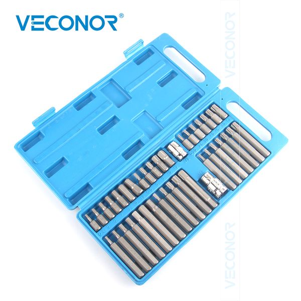 

40 pieces torx star spline hex socket bit set tool kit precision screwdriver bit garage tools equipment for car auto repair
