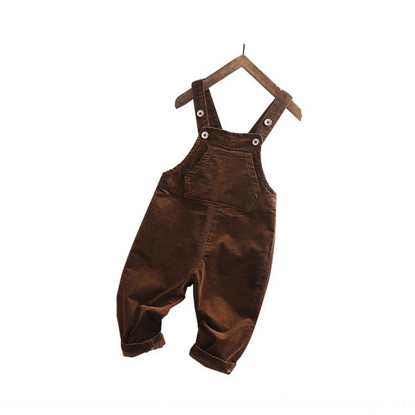 

2020 new korean style children's suspender 0-3 years sling trouserswick trousersold baby corduroy pants baby open pants, Blue