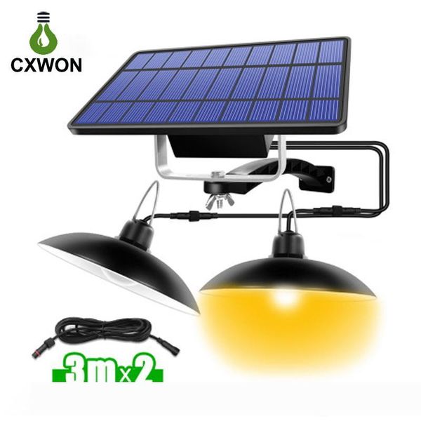 

portable split solar camping light abs 32leds 520lm waterproof led tent outdoor indoor suspension lamp double head emergency lighting