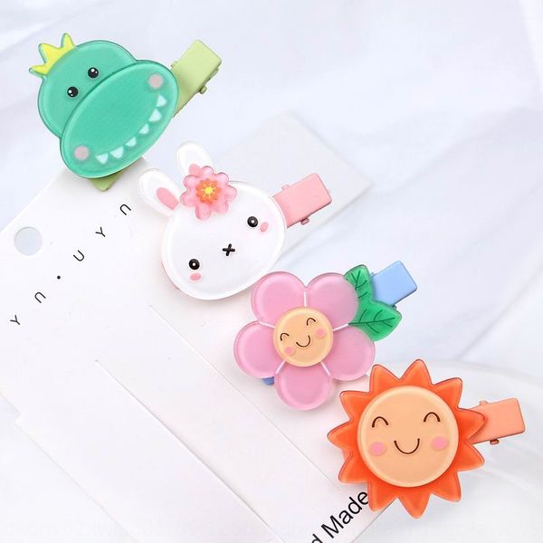 

a2ozl baby hairpin cute korean style girl headdress side clip hair accessories little girl cartoon fashion duckbill clip headdress children, Slivery;white