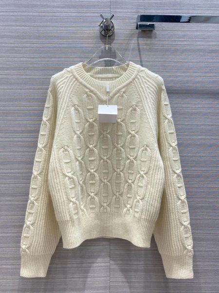 

100% кашемирового sweaters2020 ранней осень женщина новый элегантное все матч стопорного кольца цепь жаккард кашемир свитер tops, White;black