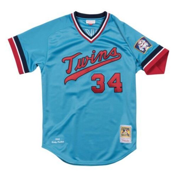 

kirby puckett #34 mitchell & ness blue 1984 mens stitched xs-6xl baseball jerseys, Gray