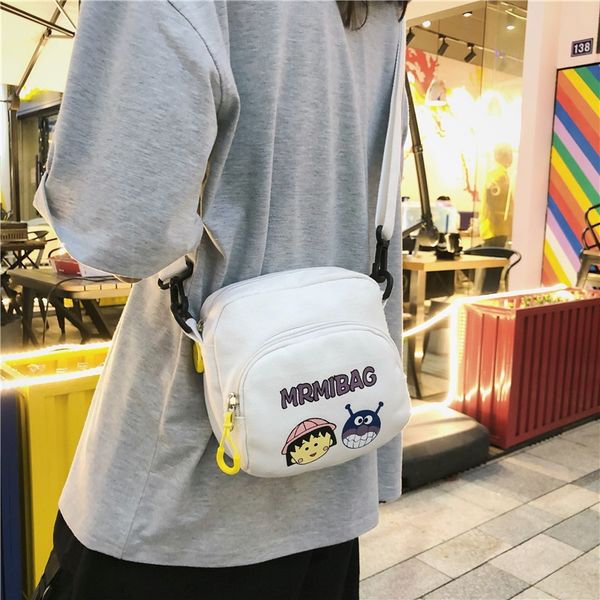 

new small canvas female ins hip-hop girl crossbody bag casual solid color single shoulder canvas bag female