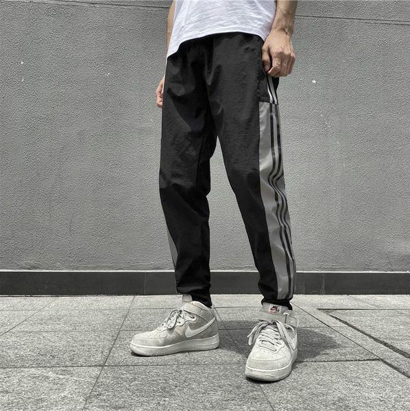 

fashion new men pants mens fashion designer motorcycle biker long pants causal pant streetwear style casual selling, Black
