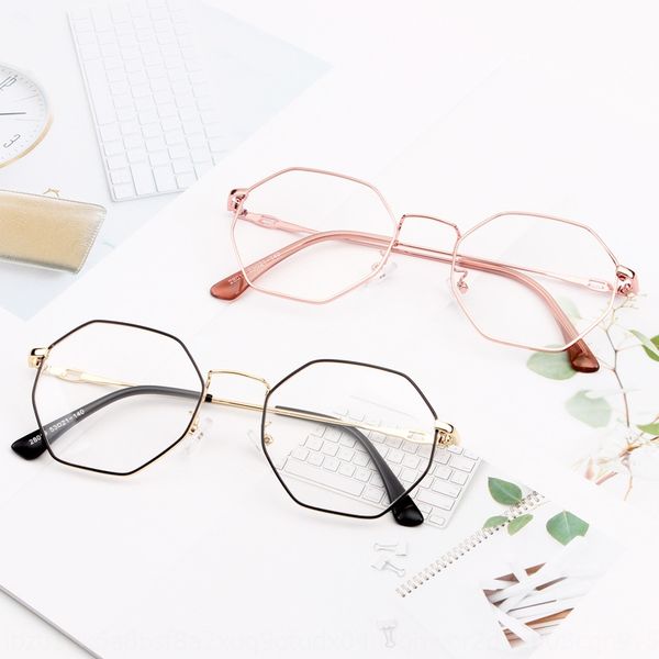 

multilateral full plain 28019 men's and women's universal metal frame optical glasses fashion glasses frame, Silver