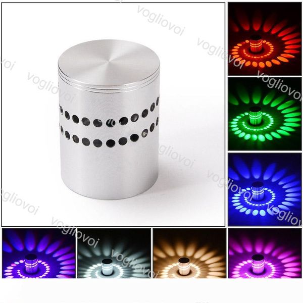 

led wall lamp modern 3w rgb spiral sconce ceiling lighting fixtures fit for indoor home aisle foyer bedroom bedsides epacket