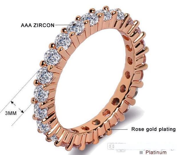

2019 rose gold tail ring for women set with zircon r016, Silver