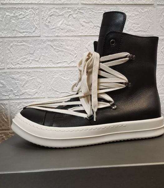 

genuine leather 2020 new rock street trainer lace up flats boots exclusive handmade boots, Black