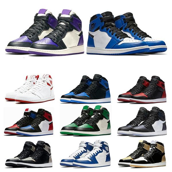 

1s mens basketball shoes pine green court purple chicago og 1 game royal blue backboard sports sneaker size 7-13