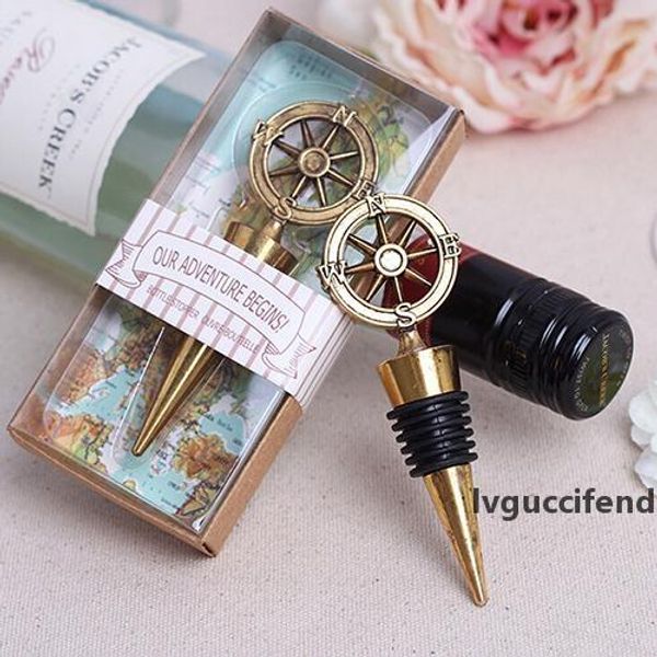 

creative wedding favors and gifts for guests rudder compass metal alloy red wine bottle ser with box party decoration ing