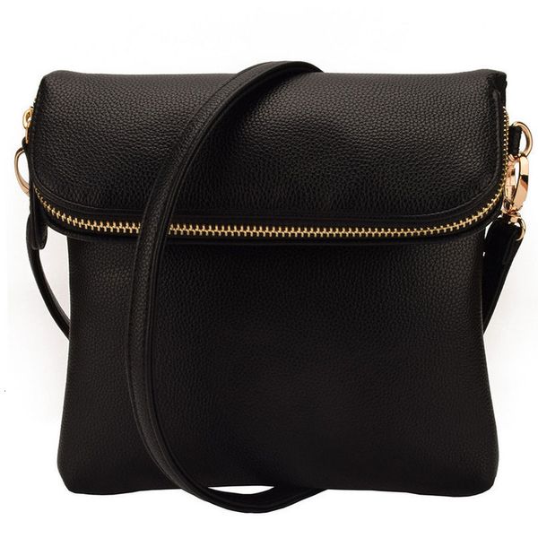 

fold cover women crossbody bag purses soft pu leather messenger bag shoulder bag zipper design shop office mother