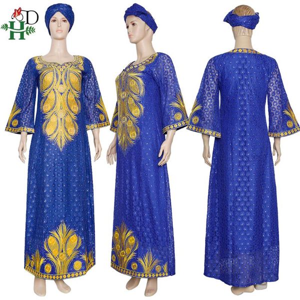

h&d african lace dresses women crystal shiny maxi dress plus size boubou africain femme ladies ankara traditional dresses s3563, Red