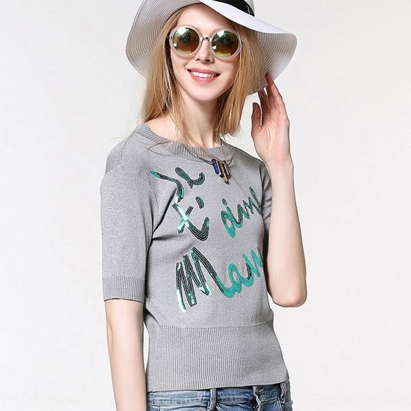 

summer and autumn new women's beaded round neck mori women's knitted dongguan da lang sweater handmade beaded sweater, White