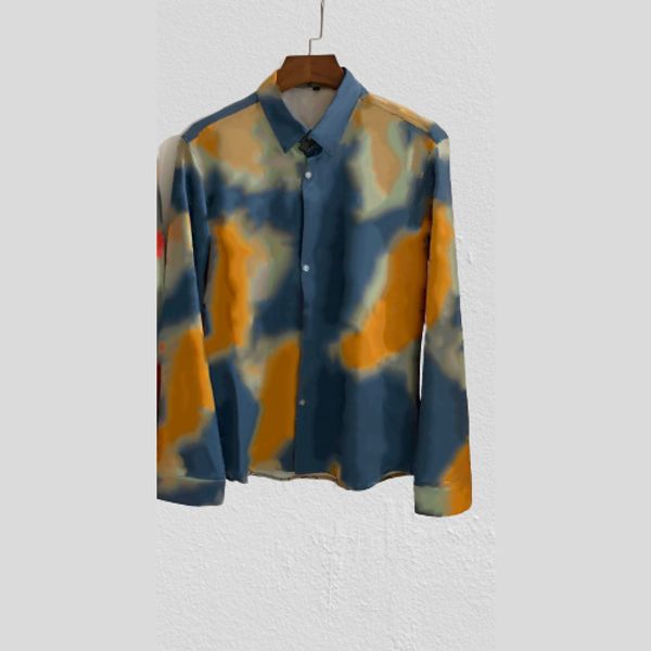 

french monogram mens shirts 3d 2020 fashion letters pattern long sleeves casual print for male trendy clothes 4 styles quality, White;black