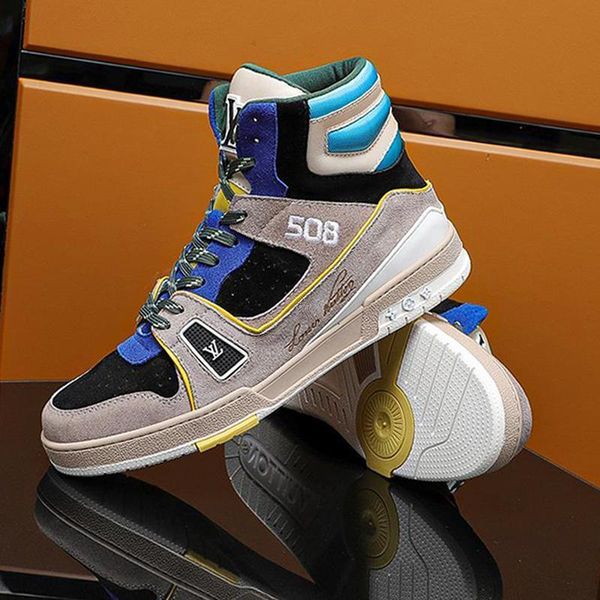 

2020 luxury designer mens casual sport shoes, personality wild high mens casual shoes breathable sport shoes eur 38-46 0153, Black