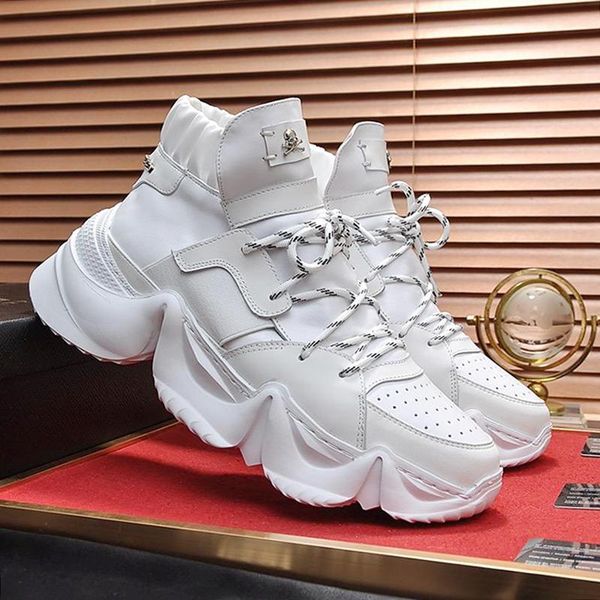 

luxury mens shoes outdoor footwears hi -sneakers monster 0 .2 luxury style leather herren sportschuhe fashion men shoes brand fast deliv, Black