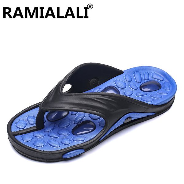 

new summer men slippers cool water flip flops men soft massage beach slippers fashion man casual shoes big size, Black
