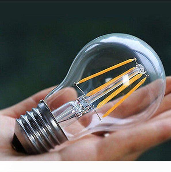 

vintage led filament bulb a19 - 10w led light bulb, medium screw e26 base, clear soft white 2700k, led edison bulb 100w equivalent, 120vac,