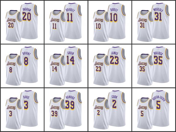 

los angeles lakers anthony davis avery bradley danny green lebron james mike muscala talen horton-tucker men edition jersey, Black