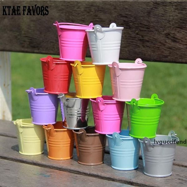 

kate favors 10 pcs metal mini bucket colored wedding party favour box gift pails candy box