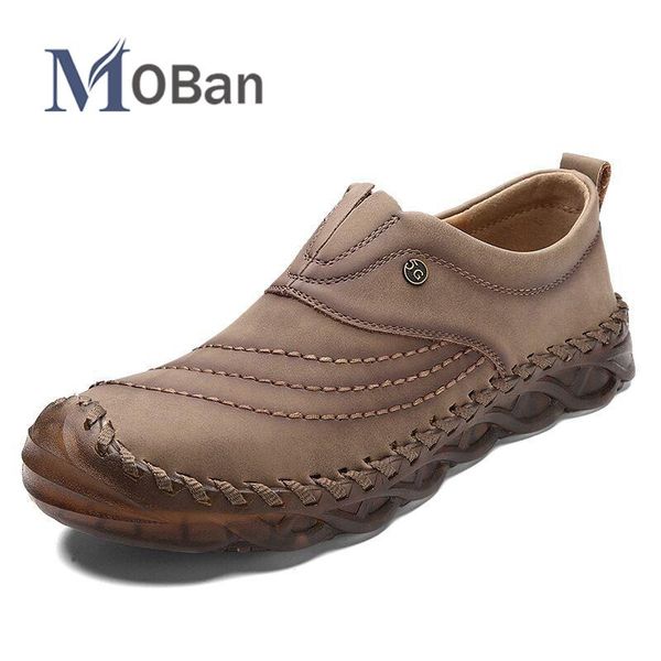 

new comfortable men casual shoes loafers leather men's shoes work men flats moccasins size 38-48, Black